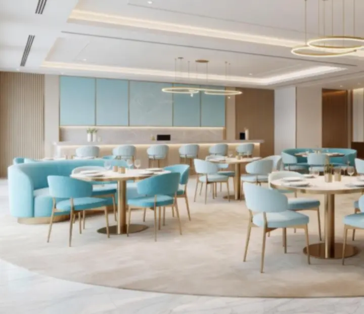 Moderan interijer Croatia Royal casino restorana s elegantnim uređenjem i ambijentalnim osvjetljenjem.